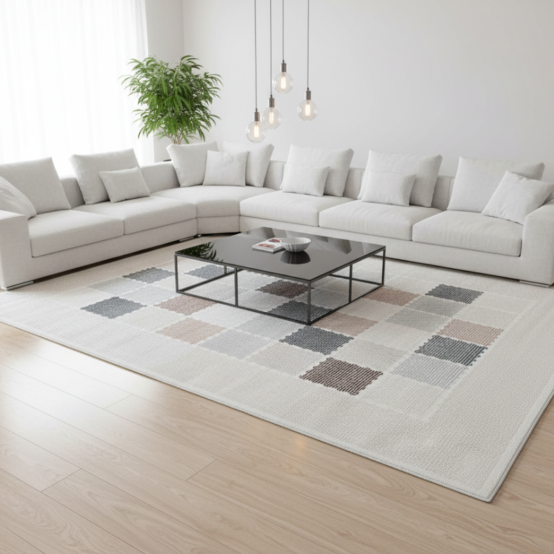 定番北欧風3Dデザインのウィルトン織カーペット（Mosaic Bloom）