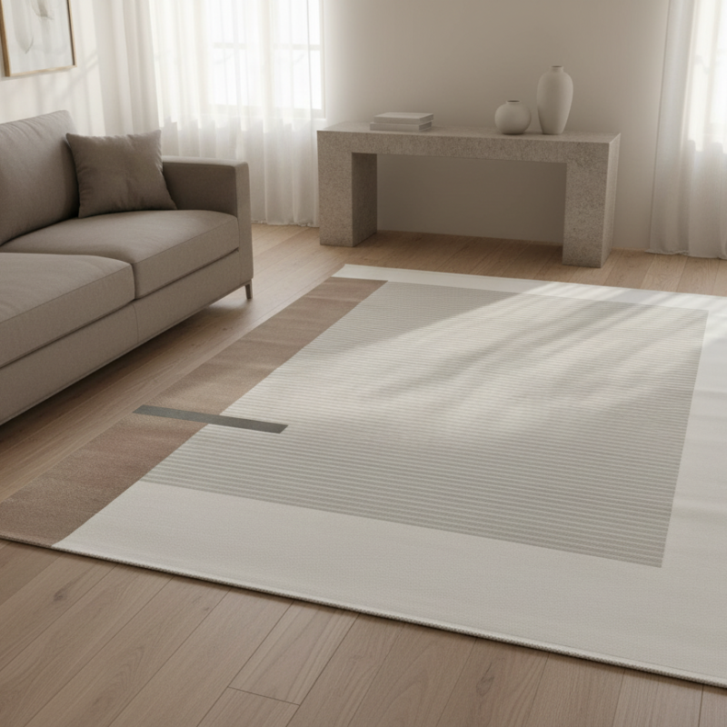 定番北欧風3Dデザインのウィルトン織カーペット（Erhai Blue）