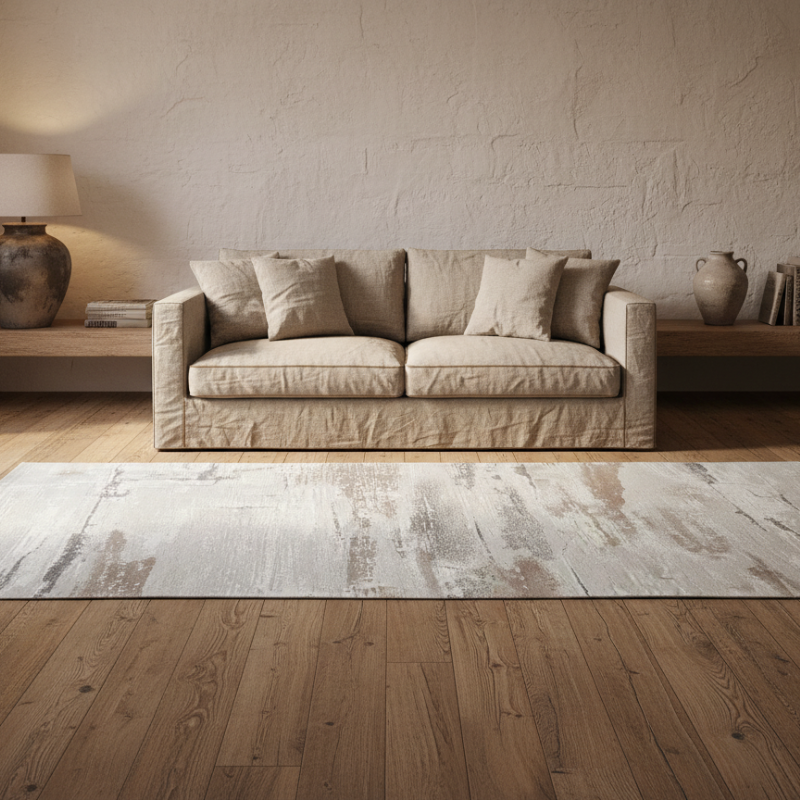 定番北欧風3Dデザインのウィルトン織カーペット（Erhai Blue）