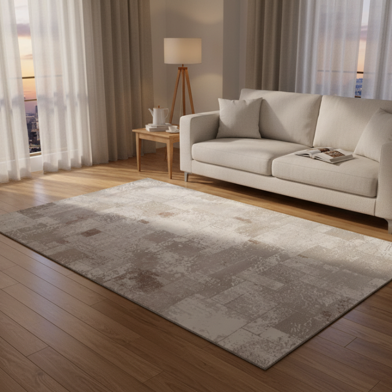 定番北欧風3Dデザインのウィルトン織カーペット（Erhai Blue）