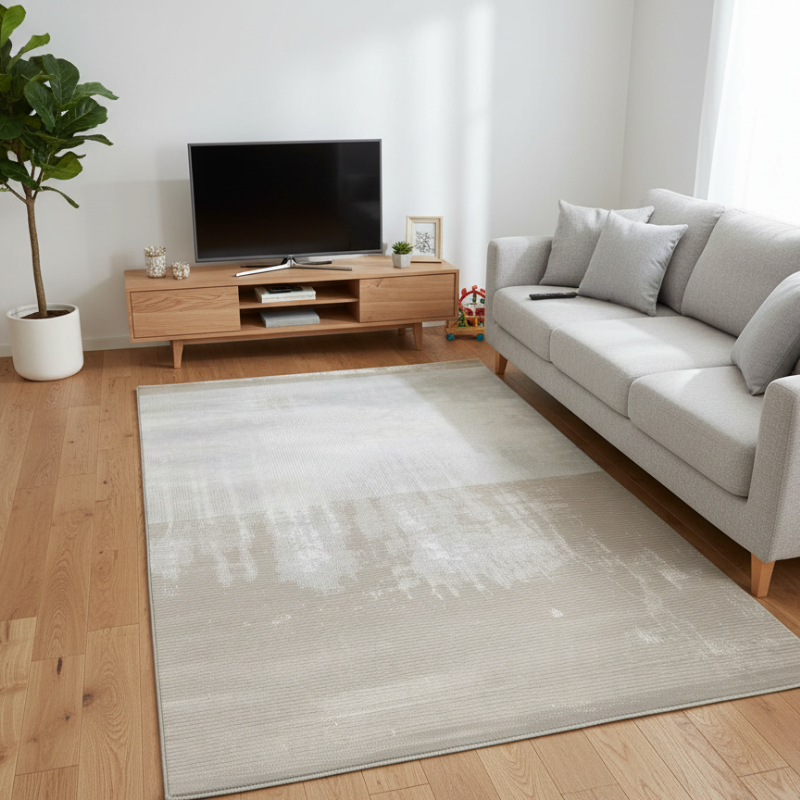 定番北欧風3Dデザインのウィルトン織カーペット（Erhai Blue）