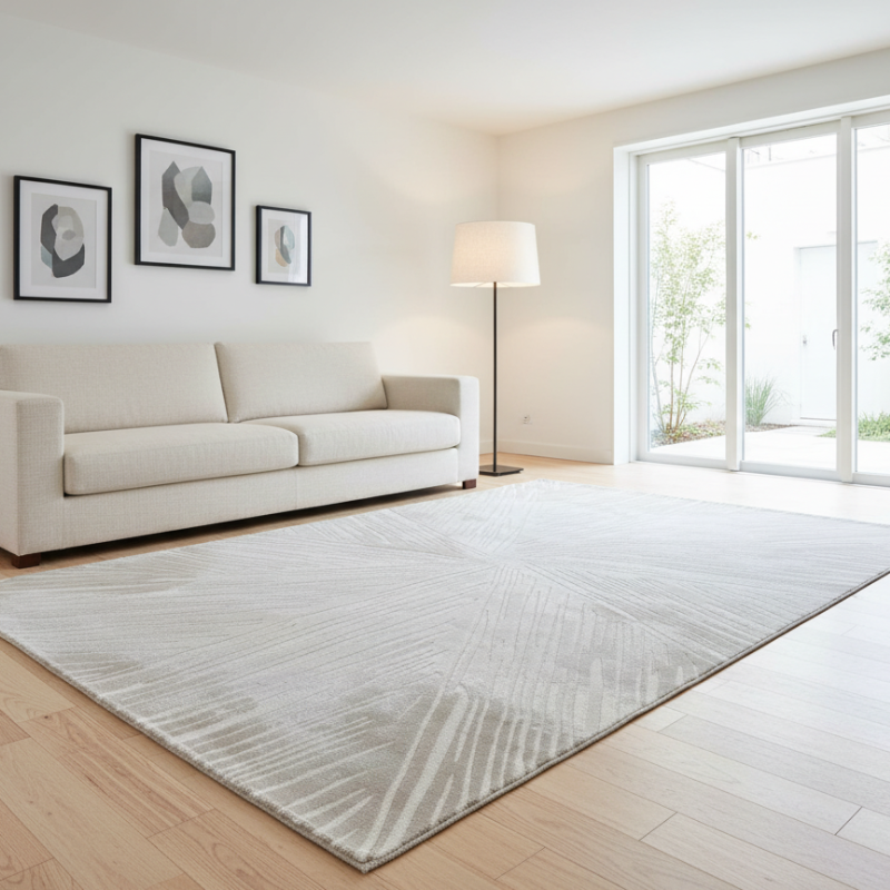 定番北欧風3Dデザインのウィルトン織カーペット（Erhai Blue）