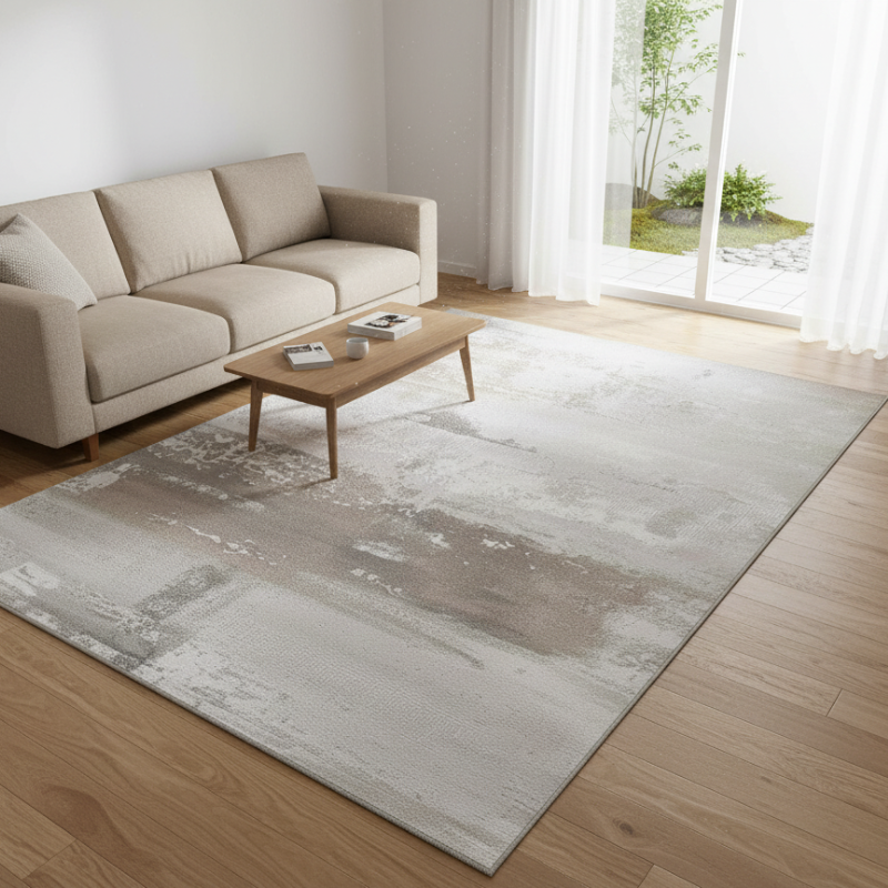 定番北欧風3Dデザインのウィルトン織カーペット（Erhai Blue）