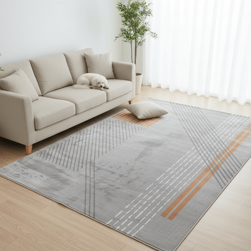 定番北欧風3Dデザインのウィルトン織カーペット（Pure Yang）