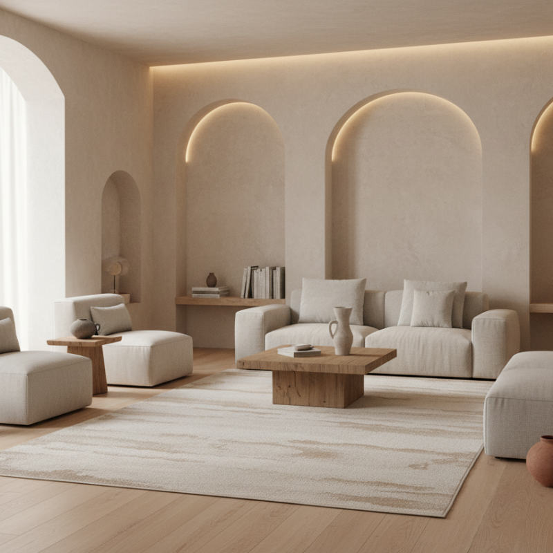 定番北欧風3Dデザインのウィルトン織カーペット（Spring Haze）