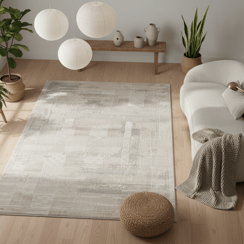 定番北欧風3Dデザインのウィルトン織カーペット（Mandor）