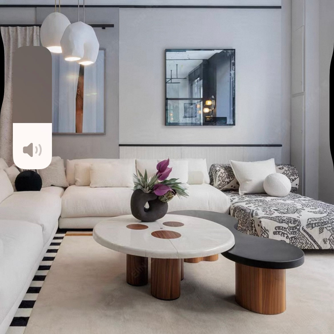 高級手作りタフティングガン刺しカーペット（Frame Stripe）