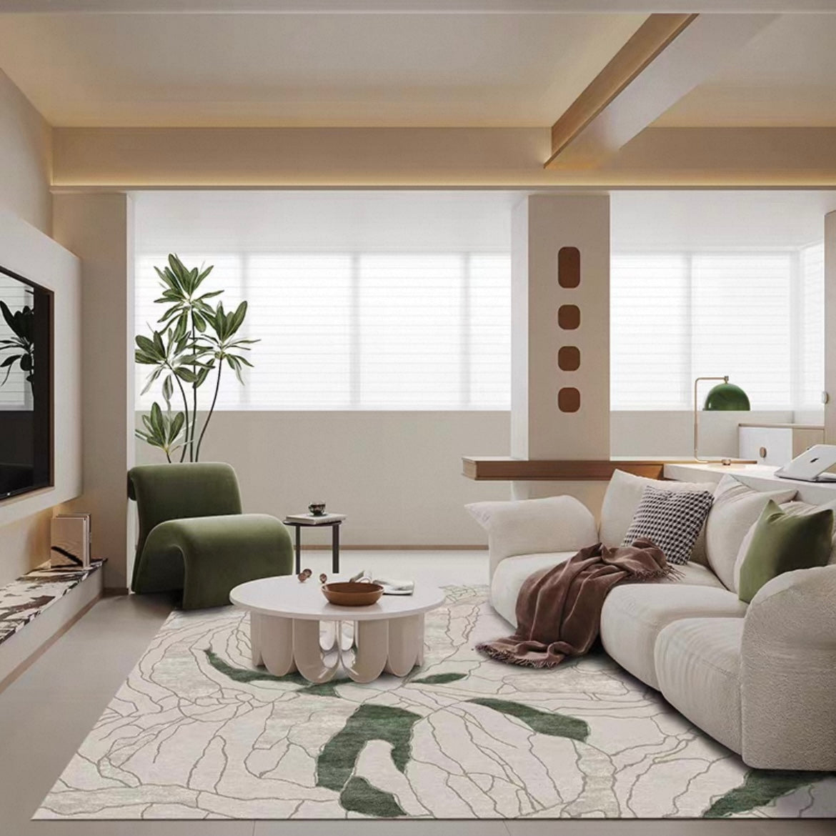 高級手作りタフティングガン刺しカーペット（Verdant Vein）