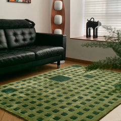 高級手作りタフティングガン刺しカーペット（Green Square）