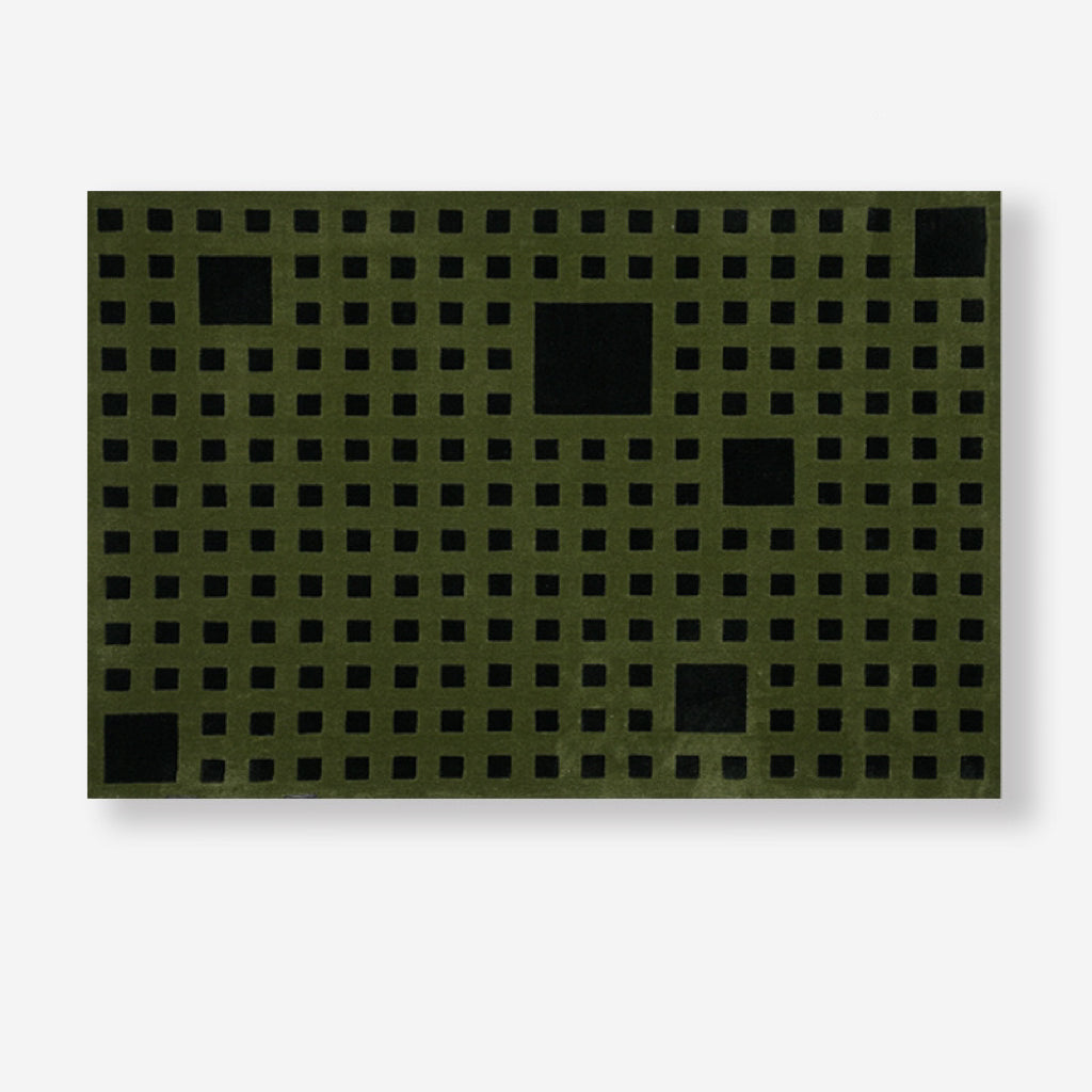 高級手作りタフティングガン刺しカーペット（Green Square）